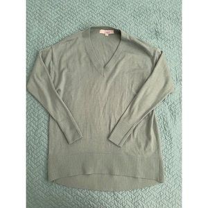 Loft XXSP Green Sweater VNeck Top